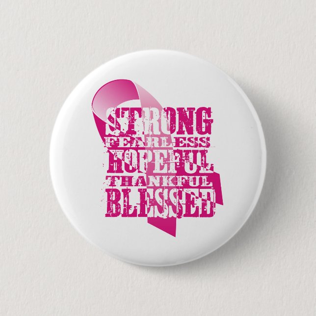Pink Ribbon - Affirmations 6 Cm Round Badge (Front)