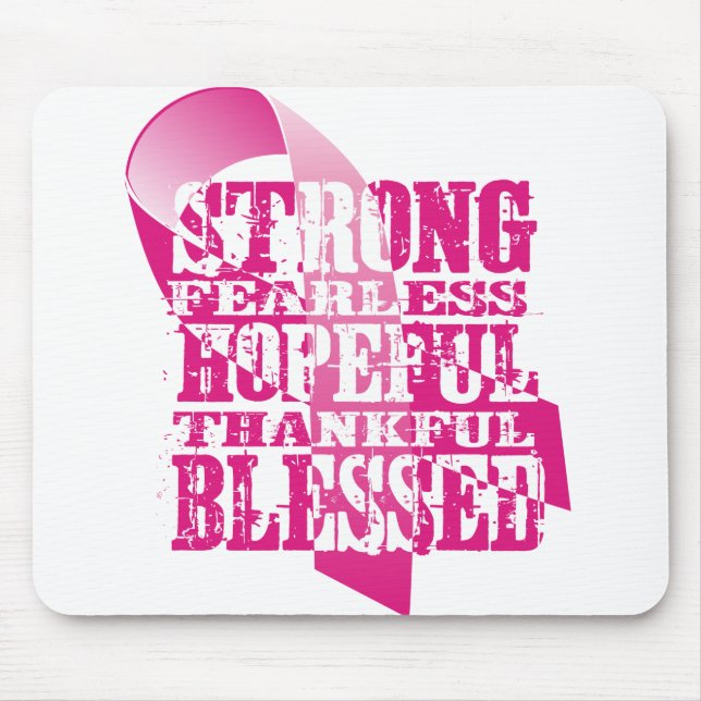 Pink Ribbon - Affirmations Mouse Mat (Front)