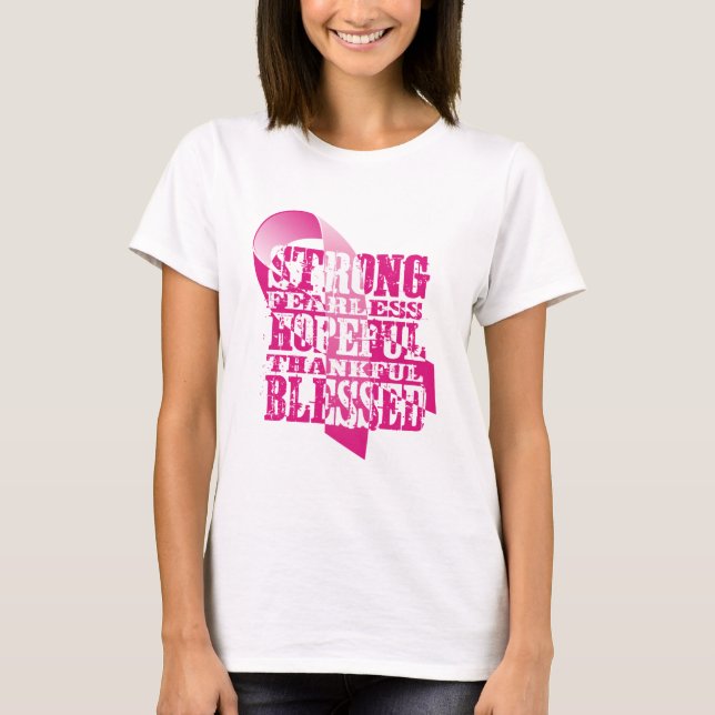 Pink Ribbon - Affirmations T-Shirt (Front)