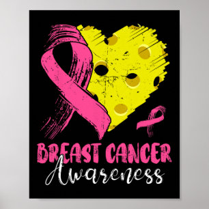 Pink Ribbon And Picklell Ll Heart Breast Cancer Wa Poster
