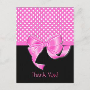 Pink Ribbon and Polka Dots Postcard