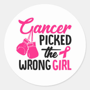 Pink Ribbon Awareness Breast Cancer Classic Round Sticker