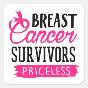 Pink Ribbon Awareness Breast Cancer Square Sticker