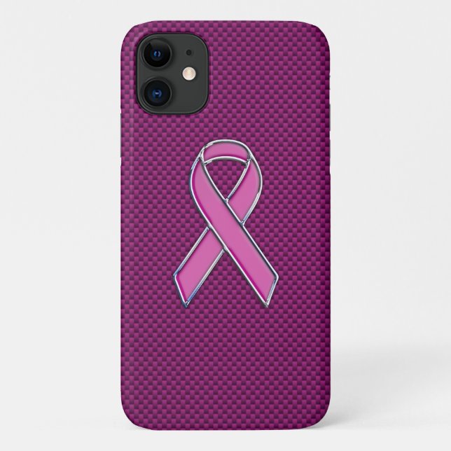 Pink Ribbon Awareness Carbon Fibre Case-Mate iPhone Case (Back)