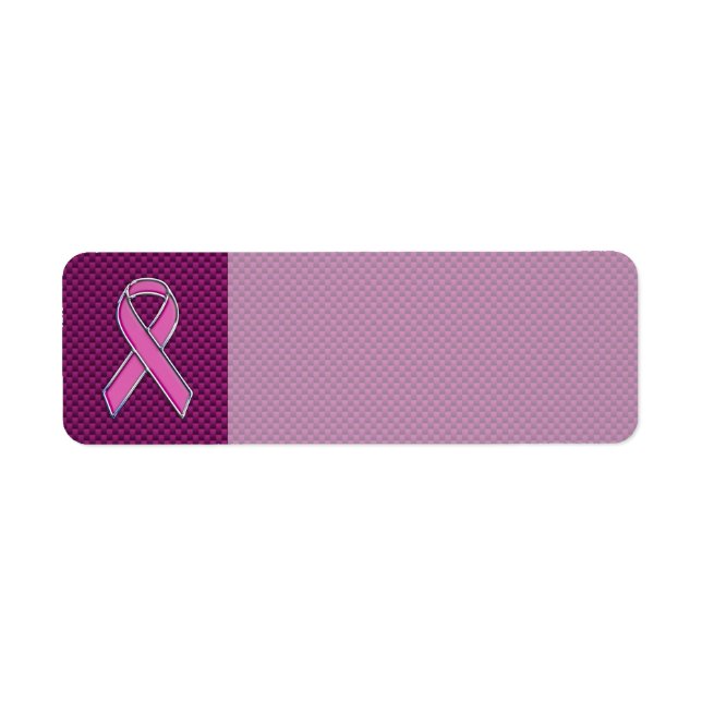 Pink Ribbon Awareness Carbon Fibre Decor (Front)