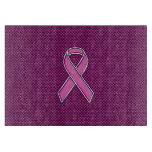 Pink Ribbon Awareness Carbon Fibre Decor Cutting Board