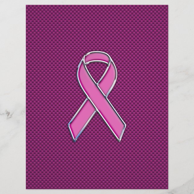 Pink Ribbon Awareness Carbon Fibre Decor Flyer (Front)