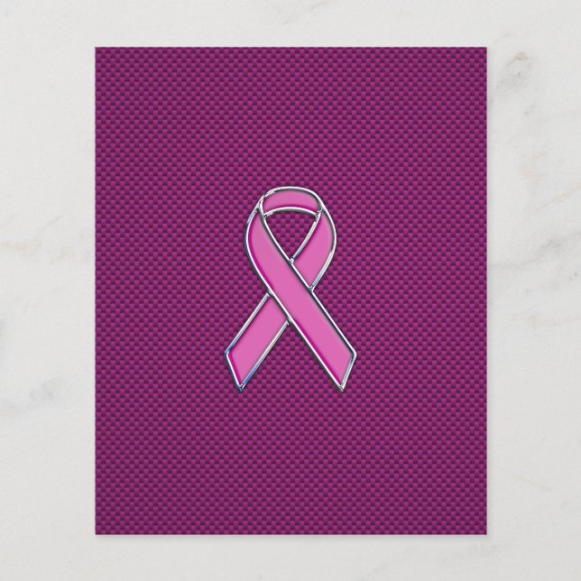 Pink Ribbon Awareness Carbon Fibre Decor Flyer (Front)