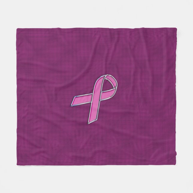 Pink Ribbon Awareness Carbon Fibre Fleece Blanket (Front (Horizontal))