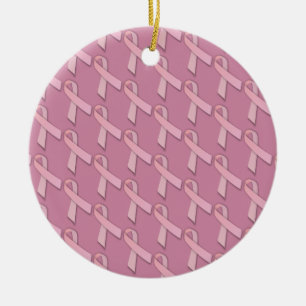 Pink Ribbon Awareness Ceramic Tree Decoration