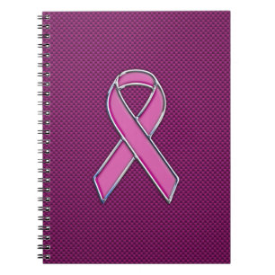 Pink Ribbon Awareness Fuchsia Carbon Fibre Notebook