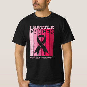 Pink Ribbon Battle Cancer Survivor Support Warrior T-Shirt