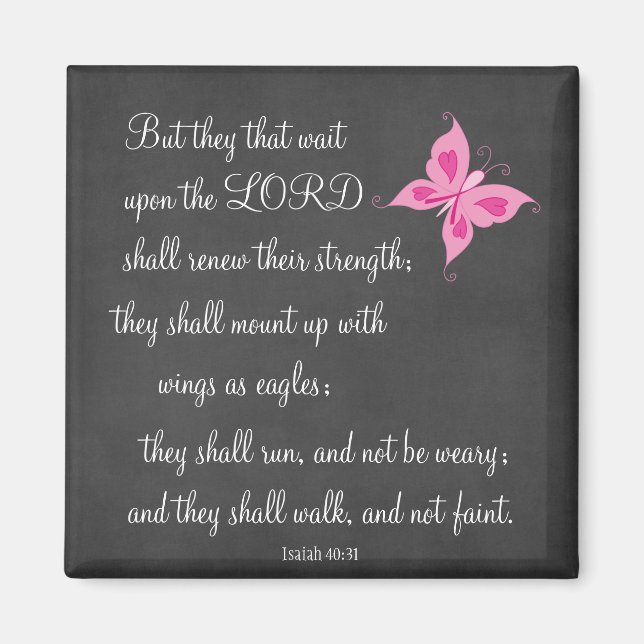 Pink Ribbon Bible Verse Magnet (Front)