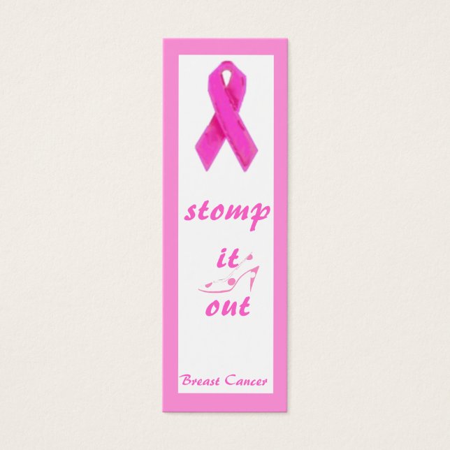 Pink Ribbon Bookmark for Breast Cancer (Front)