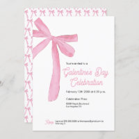Pink Ribbon Bow Girly modern Galentine's day