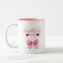Pink Ribbon Bow Happy Mother's Day Coffee Mug