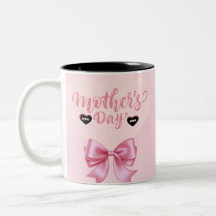 Pink Ribbon Bow Happy Mother's Day Coffee Mug