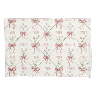 Pink Ribbon Bows Coquettes Personalized Pillowcase