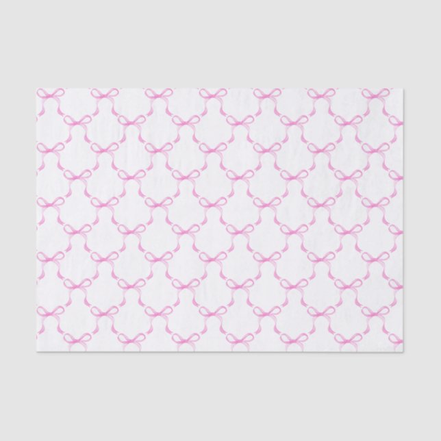 Pink Ribbon Bows Tissue Paper (Front)