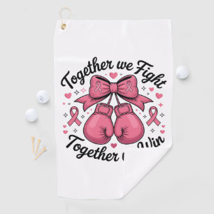 Pink Ribbon Boxing Gloves Breast Cancer Awareness Golf Towel