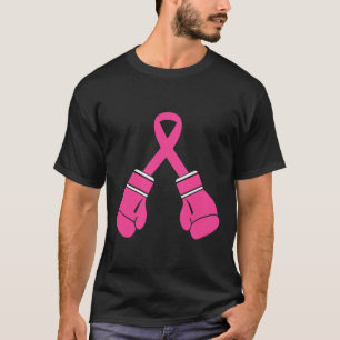 Pink Ribbon Boxing Gloves Breast Cancer Awareness T-Shirt