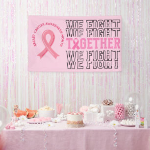 Pink Ribbon Breast Awareness Brave and strong  Banner
