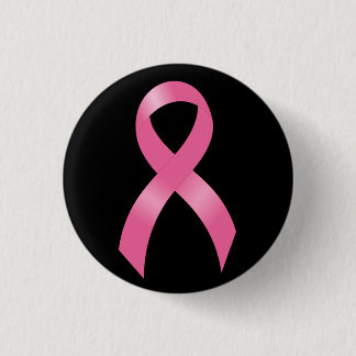 Pink Ribbon Breast Cancer Awareness 3 Cm Round Badge