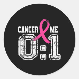 Pink Ribbon Breast Cancer Awareness Caner 0 Me 1 F Classic Round Sticker