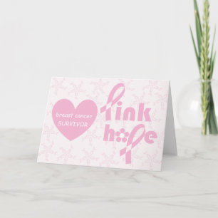 Pink Ribbon Breast cancer awareness Card