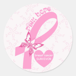 Pink Ribbon Breast cancer awareness Classic Round Sticker