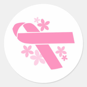 Pink Ribbon - Breast Cancer Awareness Classic Round Sticker