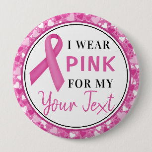 Pink Ribbon Breast Cancer Awareness Design 10 Cm Round Badge