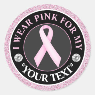 Pink Ribbon Breast Cancer Awareness Design Classic Round Sticker