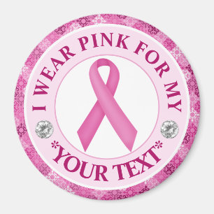 Pink Ribbon Breast Cancer Awareness Design Magnet