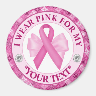 Pink Ribbon Breast Cancer Awareness Design Magnet
