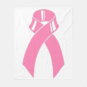 Pink Ribbon Breast Cancer Awareness Fleece Blanket