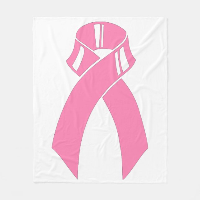 Pink Ribbon Breast Cancer Awareness Fleece Blanket (Front)