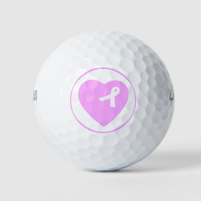 Pink Ribbon Breast Cancer Awareness Golf Ball (Front)