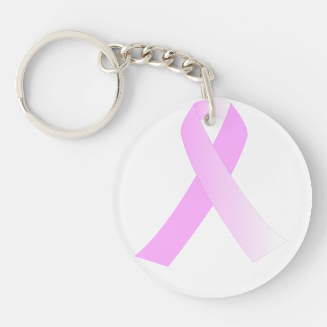 Pink Ribbon Breast Cancer Awareness Keychain (Front)