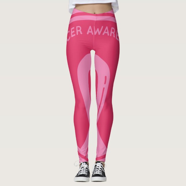 Pink Ribbon Breast cancer Awareness  Leggings (Front)