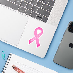 Pink ribbon breast cancer awareness logo vinyl
