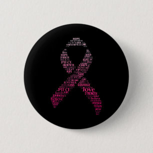 Pink Ribbon Breast Cancer Awareness Montage Men Wo 6 Cm Round Badge