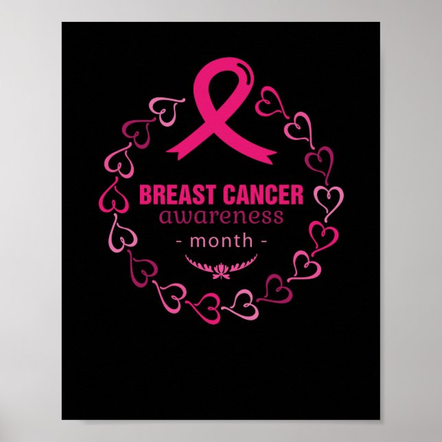 Pink Ribbon Breast Cancer Awareness Month Poster (Front)