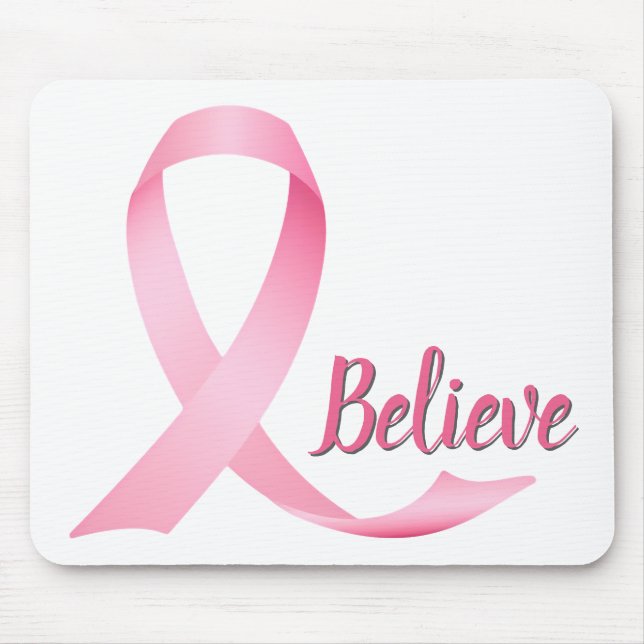 Pink Ribbon Breast Cancer Awareness Mouse Mat (Front)