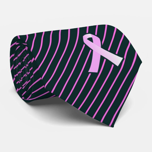 Pink Ribbon Breast Cancer Awareness Neck Tie (Rolled)