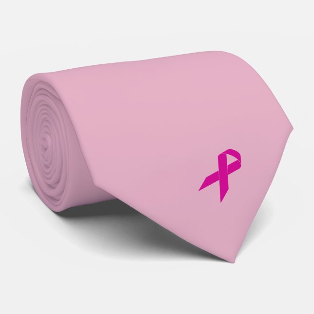 Pink Ribbon Breast Cancer Awareness Neck Tie (Rolled)