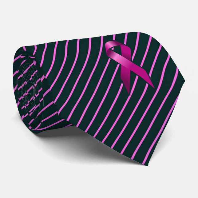 Pink Ribbon Breast Cancer Awareness Neck Tie (Rolled)