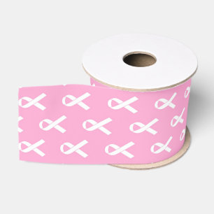 Pink Ribbon Breast Cancer Awareness Pattern Grosgrain Ribbon