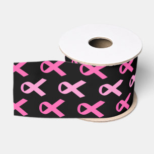 Pink Ribbon Breast Cancer Awareness Pattern Grosgrain Ribbon