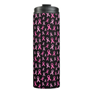 Pink Ribbon Breast Cancer Awareness Pattern Thermal Tumbler